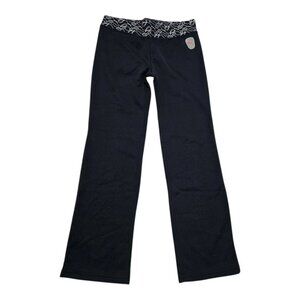 PUMA Black Activewear Pants Girls XL Logo Waistband Back Zip Pocket